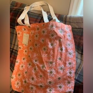 NWT Spring Things “ Blessed “ Orange Floral Tote Bag